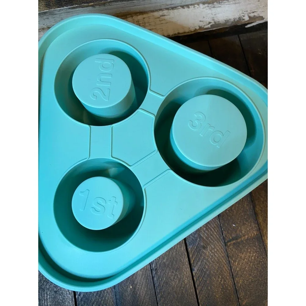 3 Cavity Green Ice Cube Tray For 30-40oz Tumbler Cups Silicone Cylinder